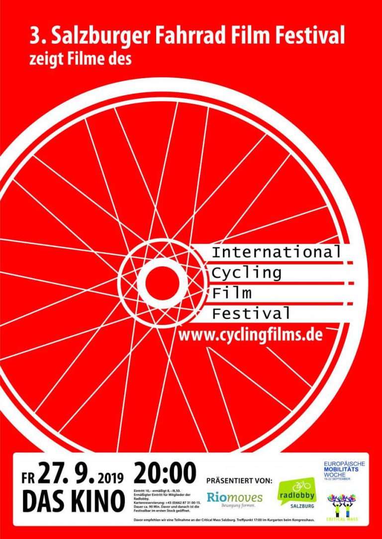 3. Salzburger Fahrradfilmfestival am 27.09.2019 um 20 Uhr im Kino, zeigt internationale Filme.