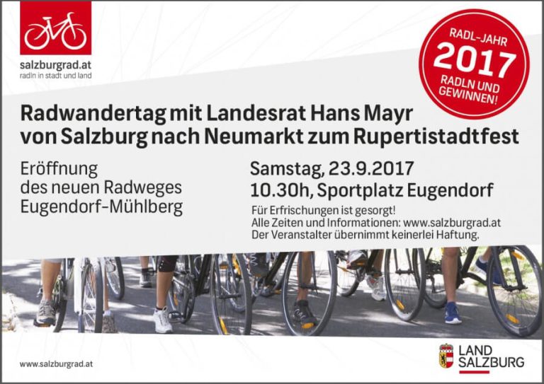 Eröffnung des Radwegs Eugendorf-Mühlberg am Sportplatz Eugendorf, 23.9.2017.