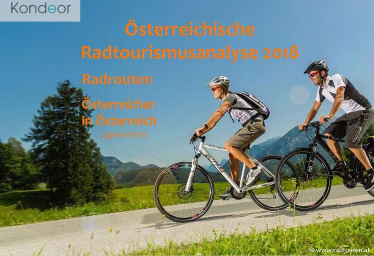 Zwei Radfahrer auf einer malerischen Strecke in Österreich, Thema: Radtourismusanalyse 2018.