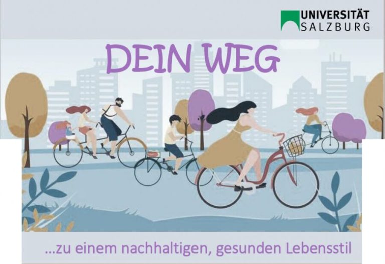 Illustration von Personen, die in der Stadt Rad fahren, um einen nachhaltigen Lebensstil zu fördern.