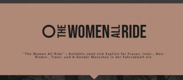 Logo des Kollektivs "The Woman All Ride", das Vielfalt im Radfahren fördert.