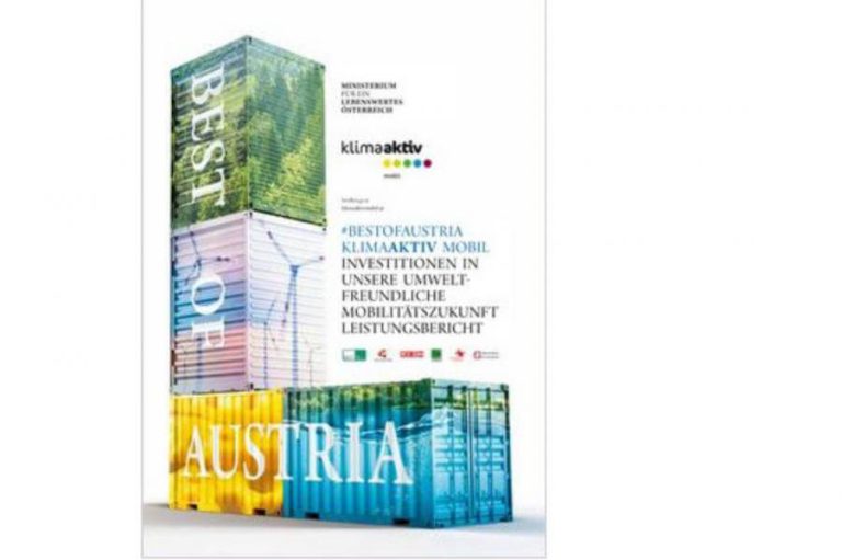 Leistungsbericht zum klimaaktiv mobil Förderprogramm mit der Aufschrift "Best of Austria".