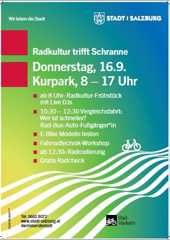 16.9.: Radkultur trifft Schranne (Stadt Salzburg)
