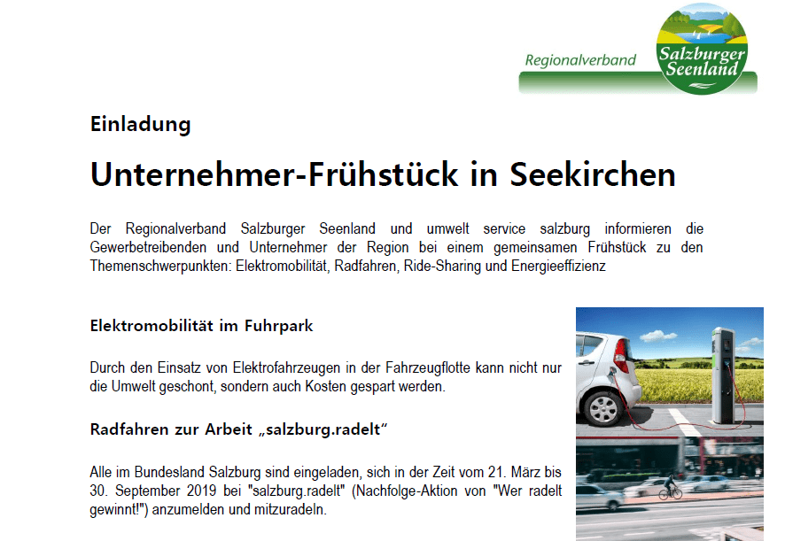 3. 4. 2019: Unternehmer-Frühstück in Seekirchen