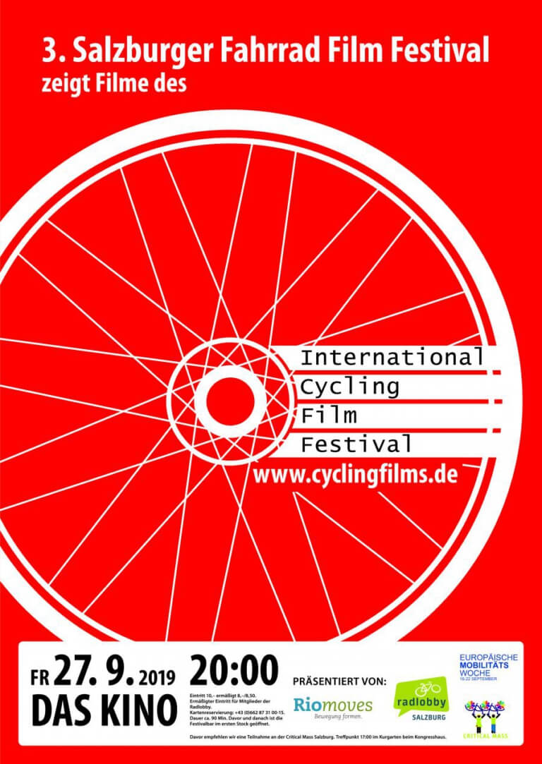 3. Salzburger Fahrradfilmfestival: Freitag, 27.09.2019, 20 Uhr, "Das Kino"