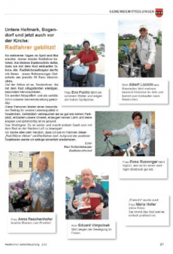 RadfahrerInnen-Portraits in der Gemeindezeitung