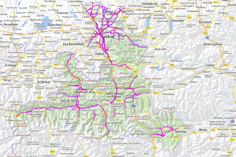 Salzburger Landesradrouten-Netz Plan Stand: 2022
