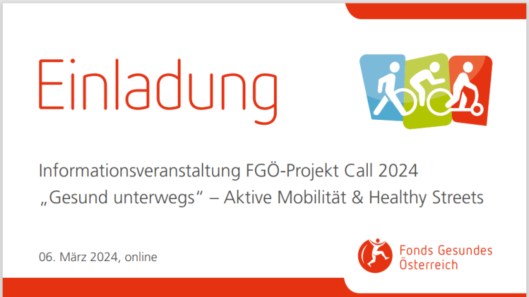 Einladung zur Online-Veranstaltung "Gesund unterwegs" am 06. März 2024 zur aktiven Mobilität.