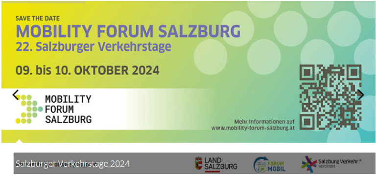 Mobility Forum Salzburg 2024: Zukunft der nachhaltigen Mobilität am 9. und 10. Oktober.