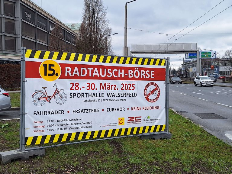 15. Radtauschbörse in Wals-Siezenheim vom 28.-30. März 2025, Fahrräder und Zubehör.