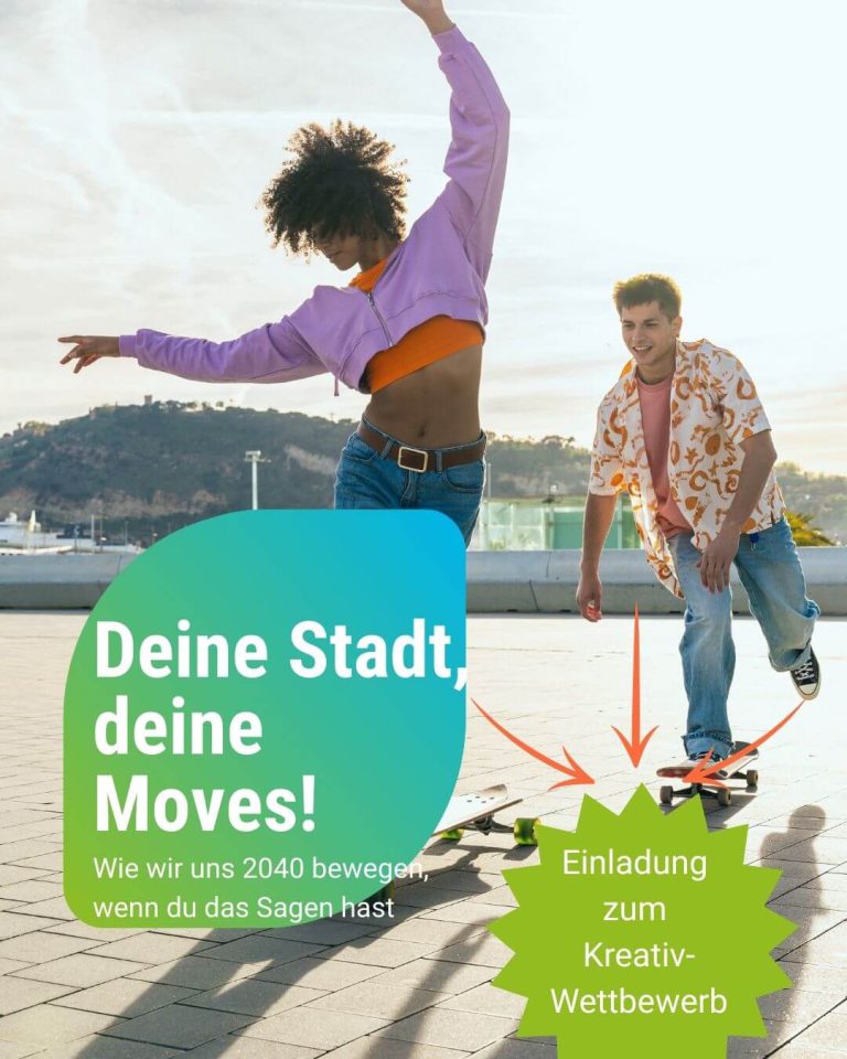 zwei junge Menschen auf Skateboards symbolisieren urbane Mobilität und nachhaltige Bewegung