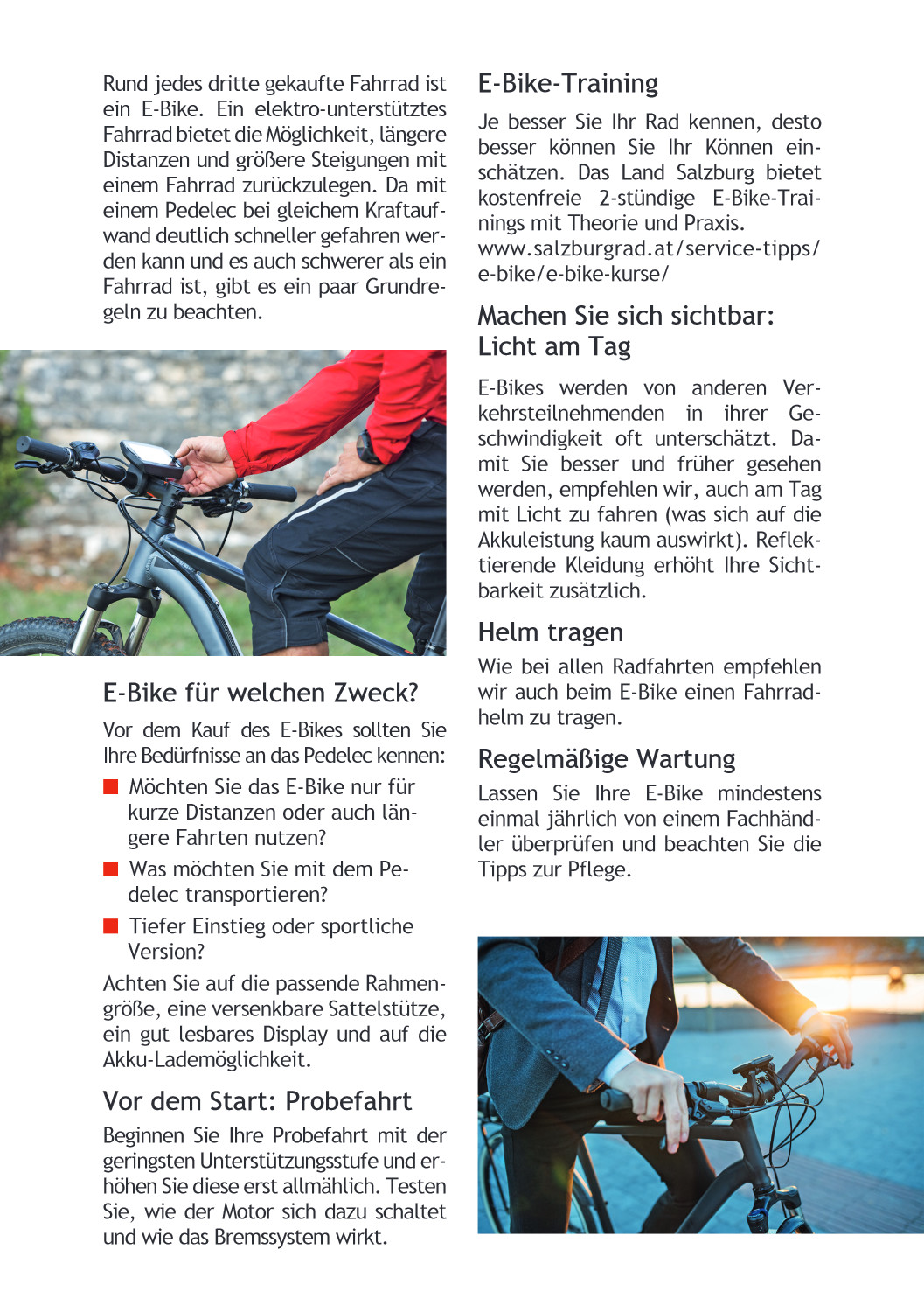 Pedelec und E-Bike Tipps fr sicheres Fahren